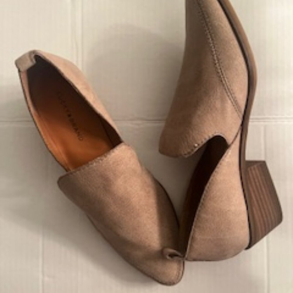 LUCKY BRAND Mahzan Slip-on Shoes, Soft Leather, Hazel (Hard Rock), Sz: 7.5M, NWT